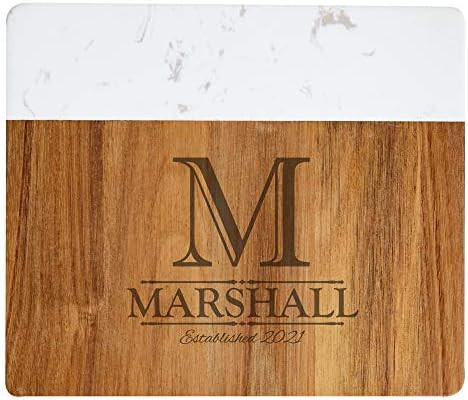 Let’s Make Memories Personalized Monogram Marble Wood Cheese Board - Custom Charcuterie Platter... | Amazon (US)