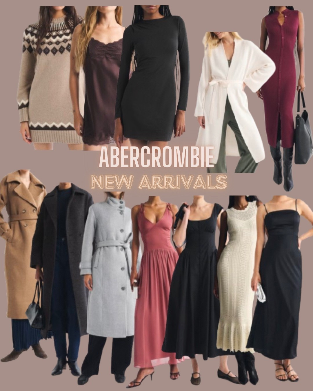 Abercrombie
Fall dress
Fall coat
Long coat
Outerwear
Bathrobe
Mini dress
Sweater dress