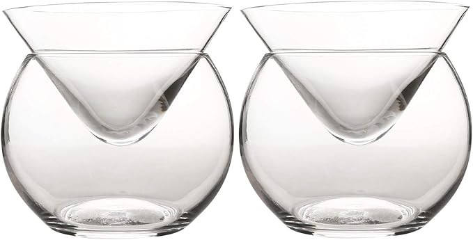 DUEBEL Glass Caviar Chiller Server Set of 2 – Universal Martini, Wine, Liquor Shrimp Cocktail C... | Amazon (US)