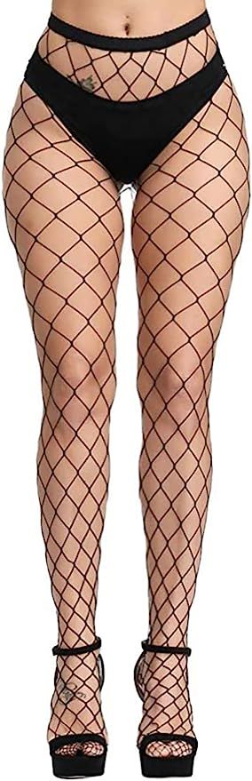 Simply Joshimo Womens Wide Fishnet Black Net Tights/Fencenet Diamond Netted Pantyhose | Amazon (UK)