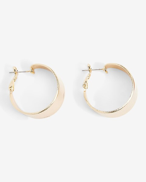 Wide Textured Hoop Earrings | Express