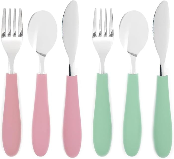 Elk and Friends Kids Silverware with Silicone Handle | Childrens Safe Flatware | Kids Utensils | ... | Amazon (US)