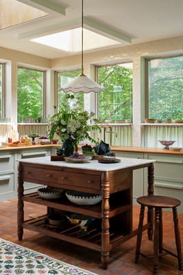 Spindle 50" Marble-Top Kitchen Island | Anthropologie (US)