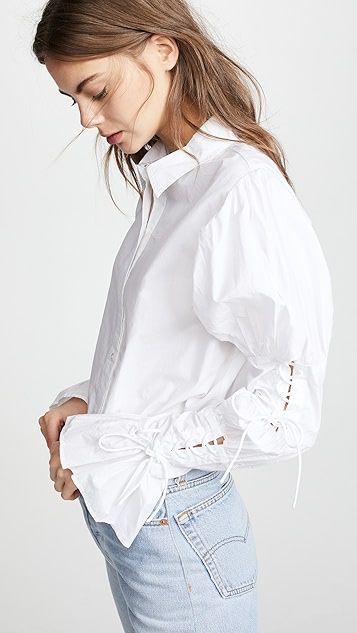 Lace Up Long Sleeve Shirt | Shopbop