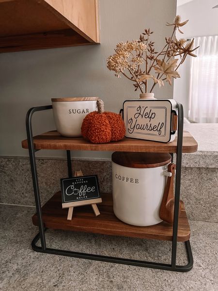 Updated the coffee bar area with fall decor🍁 This coffee tray from Walmart is the perfect size for small spaces!

#LTKunder50 #LTKhome #LTKSeasonal