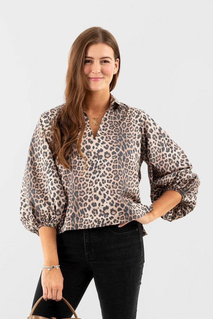 Take Pause Top - Khaki Leopard | Quiet Culture