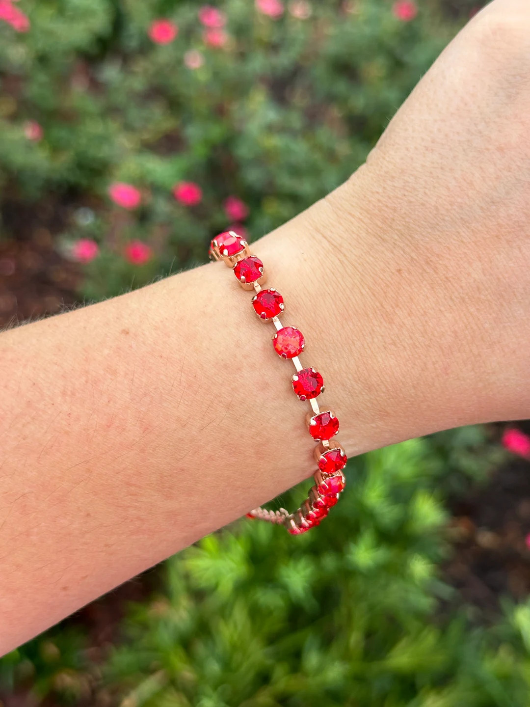 6mm Bracelet Strawberry Sweet Choose Setting Color and Length - Etsy | Etsy (US)