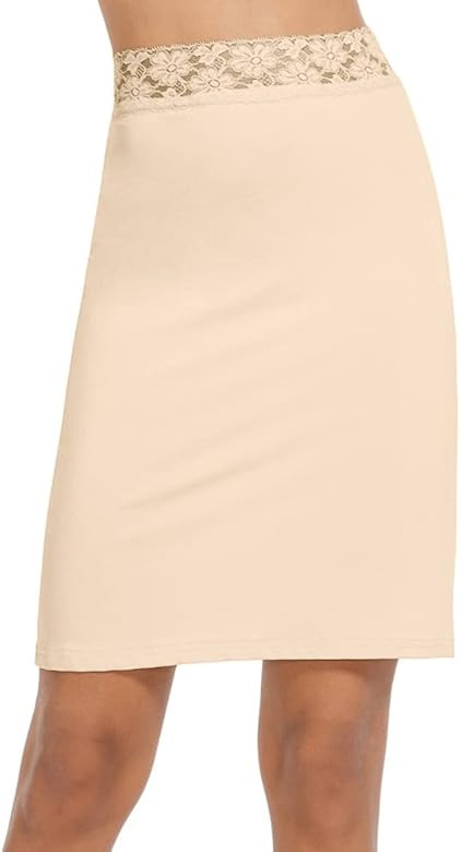 MANCYFIT Half Slips for Women Underskirt Short Mini Skirt with Floral Lace Waistband | Amazon (US)