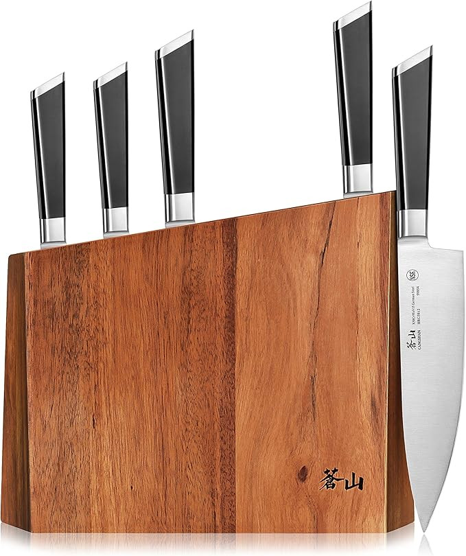 Cangshan Y2 Series Knife Set, 6-Piece German Steel Block, Silver | Amazon (US)