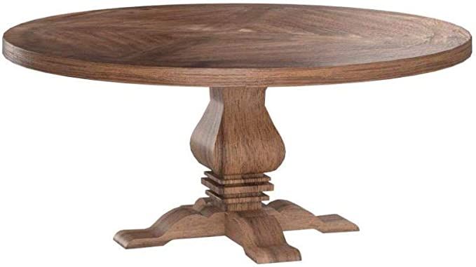 Florence Round Pedestal Dining Table Rustic Smoke | Amazon (US)