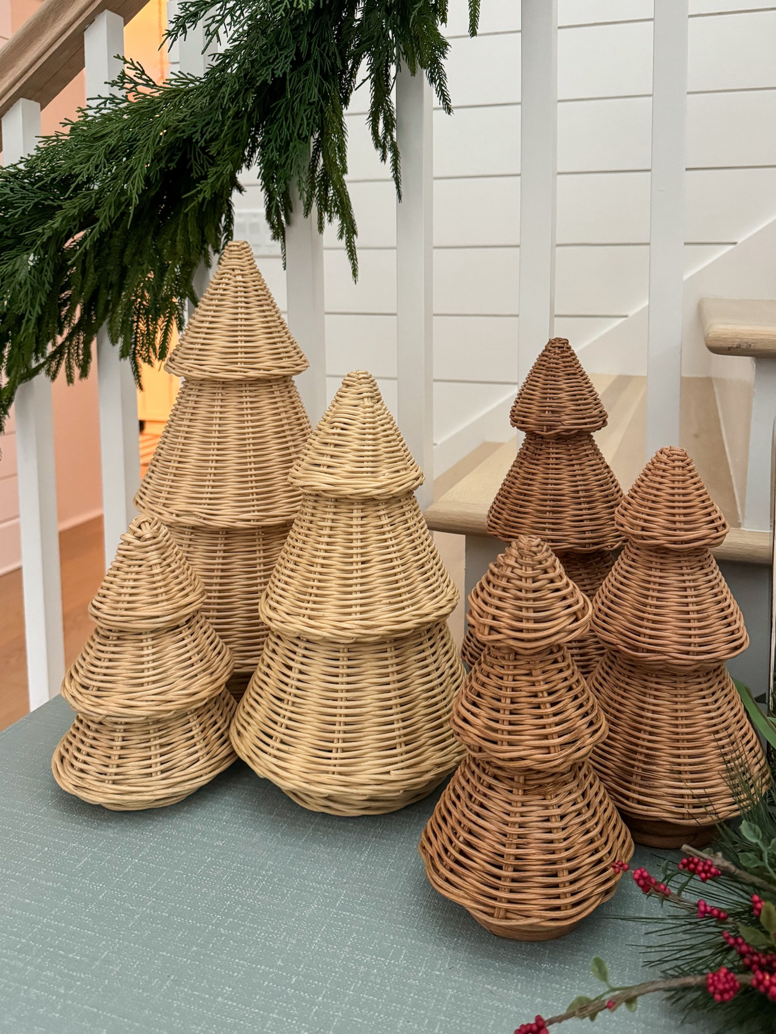 Save and splurge raffia and wicker Christmas trees! They’re all sold individually but look so cute and a set! The save version has just been restocked if you choose “shipping” and the splurge version is currently 25% off! We own the splurge and they’re gorgeous! #ltkholiday  #ltksalealert #ltkhome #ltkfindsunder50 #ltkfindsunder100 #ltkstyletip #ltkseasonal 

#LTKSaleAlert #LTKHoliday #LTKHome