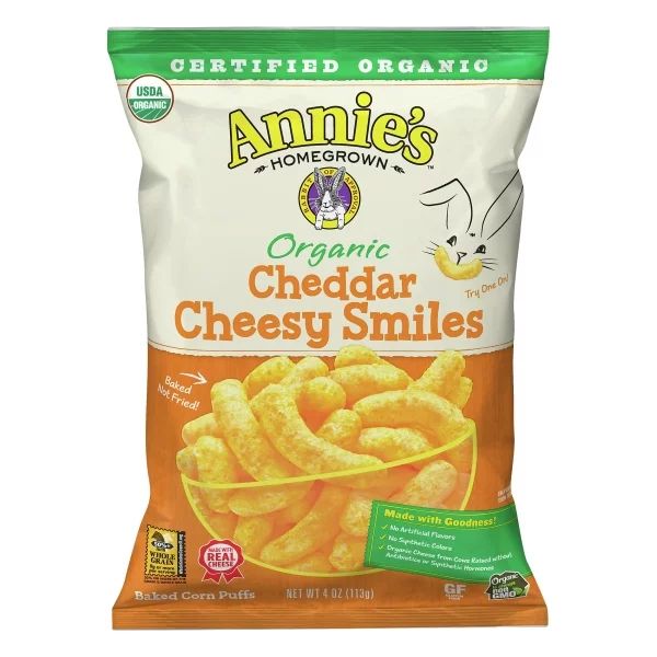 Annie's Cheesy Baked Corn Puffs, Certified Organic, 4 oz | Walmart (US)