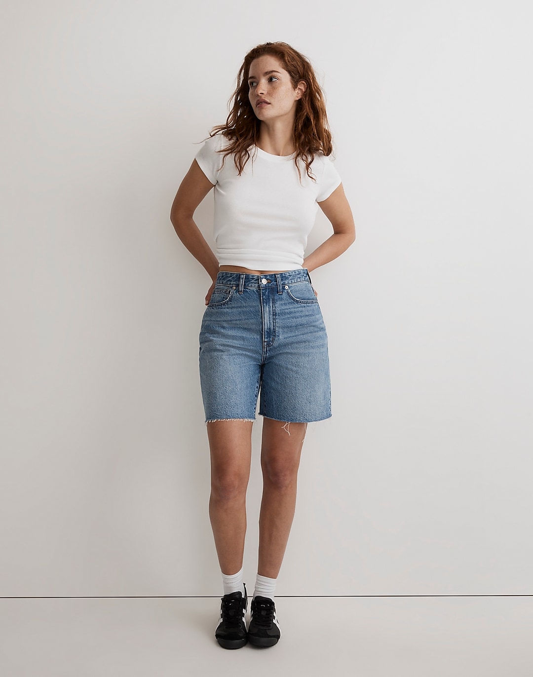 Curvy Baggy Jean Shorts in Crestford Wash | Madewell