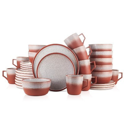 Stone Lain Vince 32-Piece Stoneware Dinnerware Set, Service for 8, Red | Target