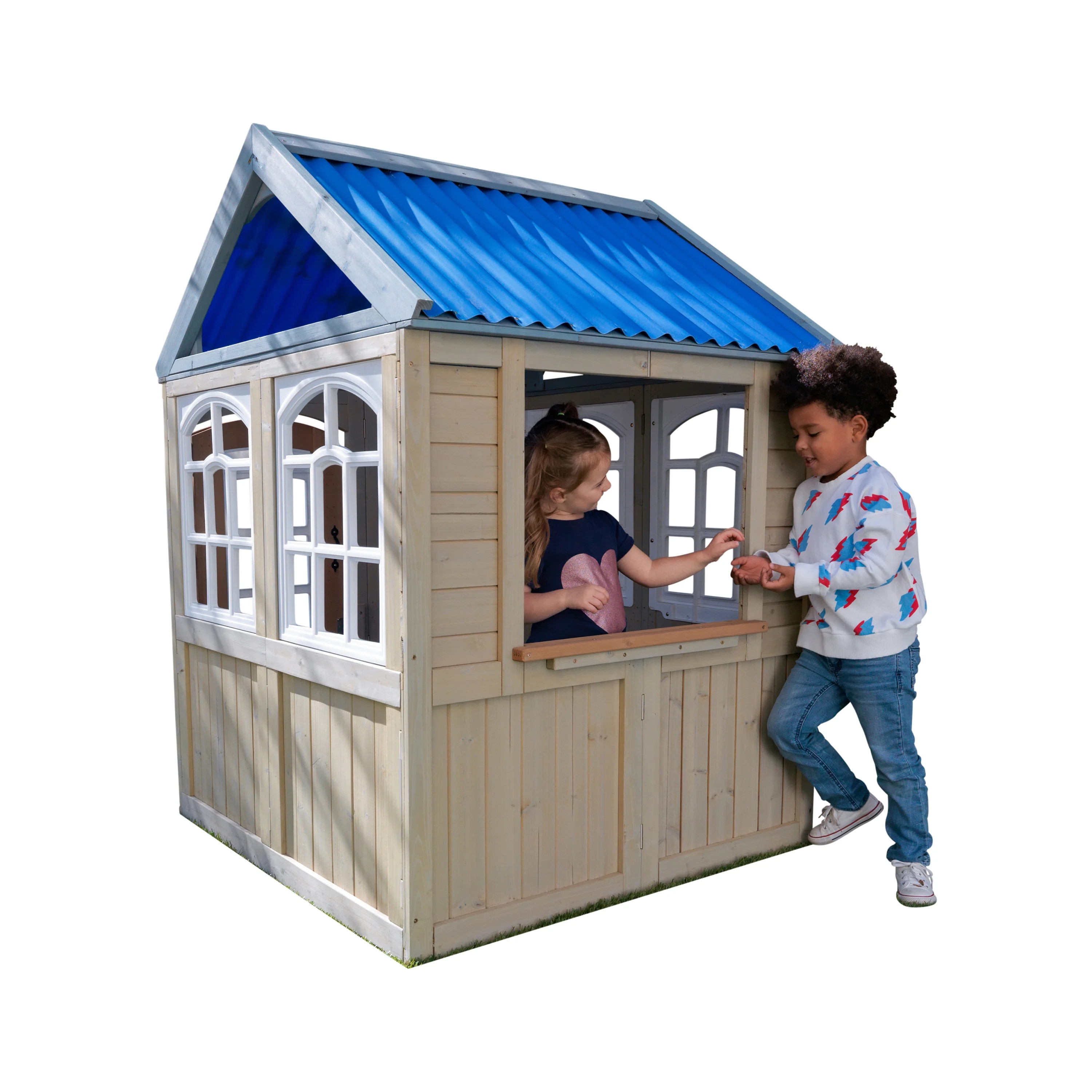 KidKraft Cooper Wooden Outdoor Playhouse with EZ Kraft Assembly™ & Magnetic Door | Walmart (US)