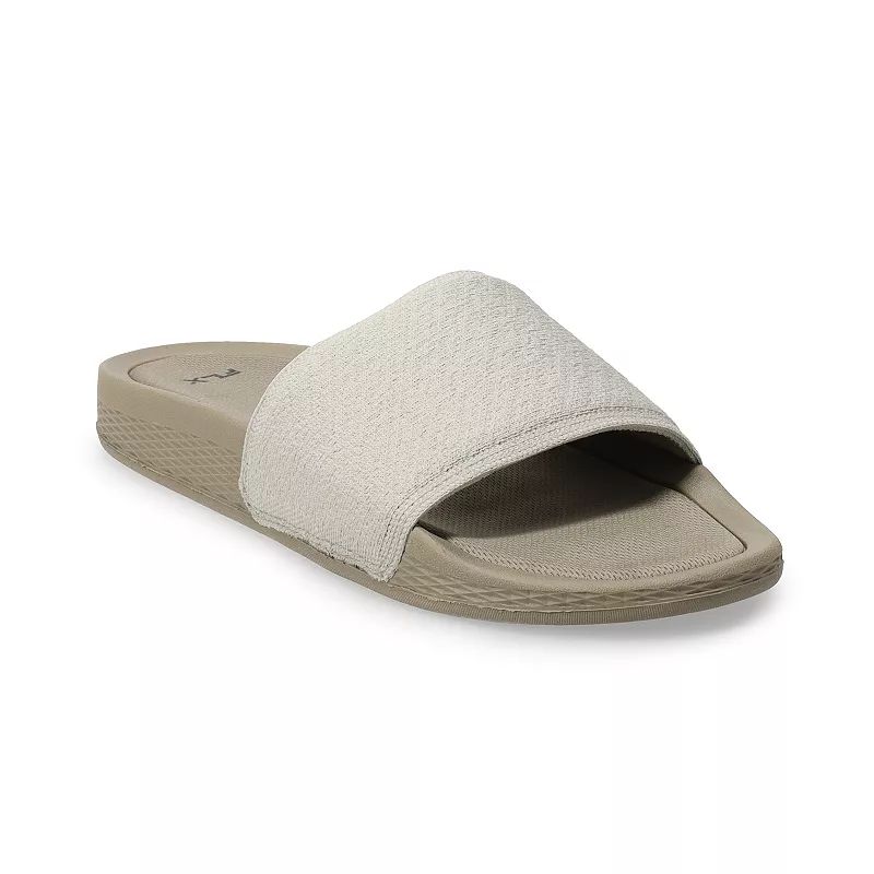 FLX Anchor Men's Comfort Slide Sandals, Size: 13, Beig/Green | Kohl's