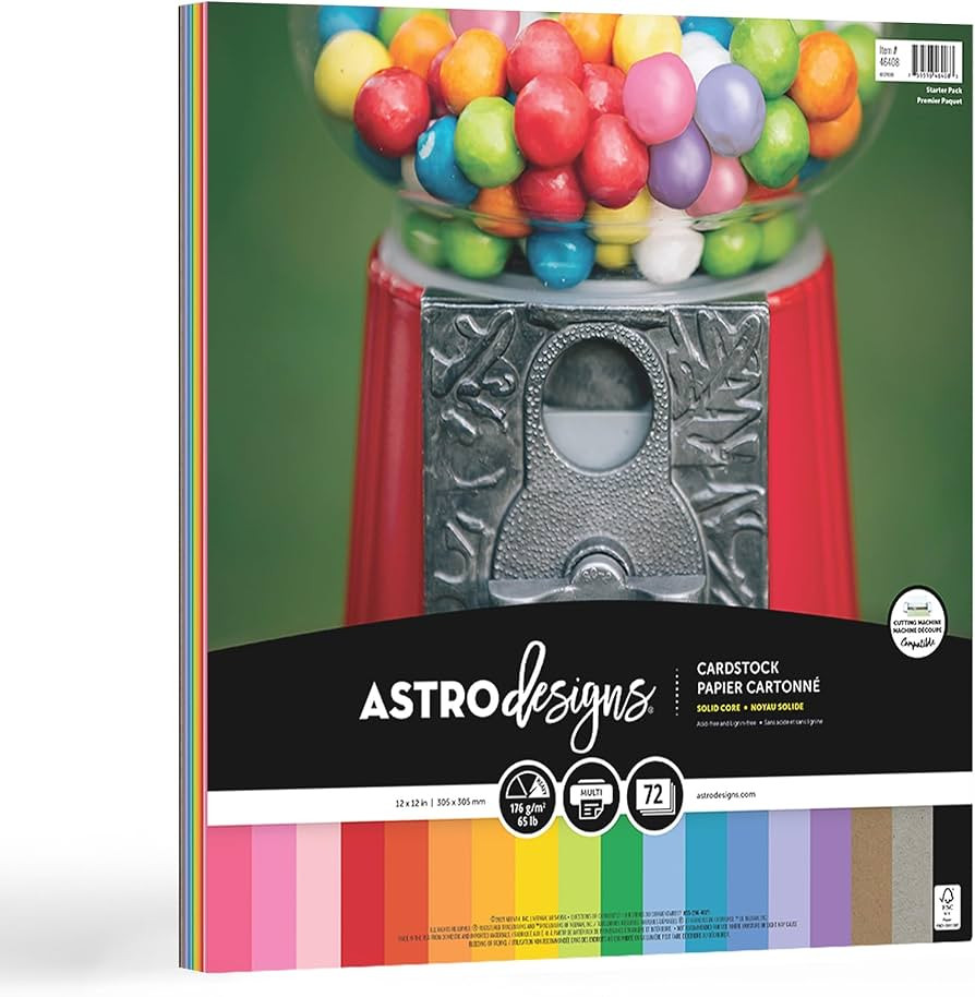 Astrodesigns/Creative Collection Starter Kit Cardstock, 12" x 12", 65 lb/176 gsm 18-Color Assortm... | Amazon (US)