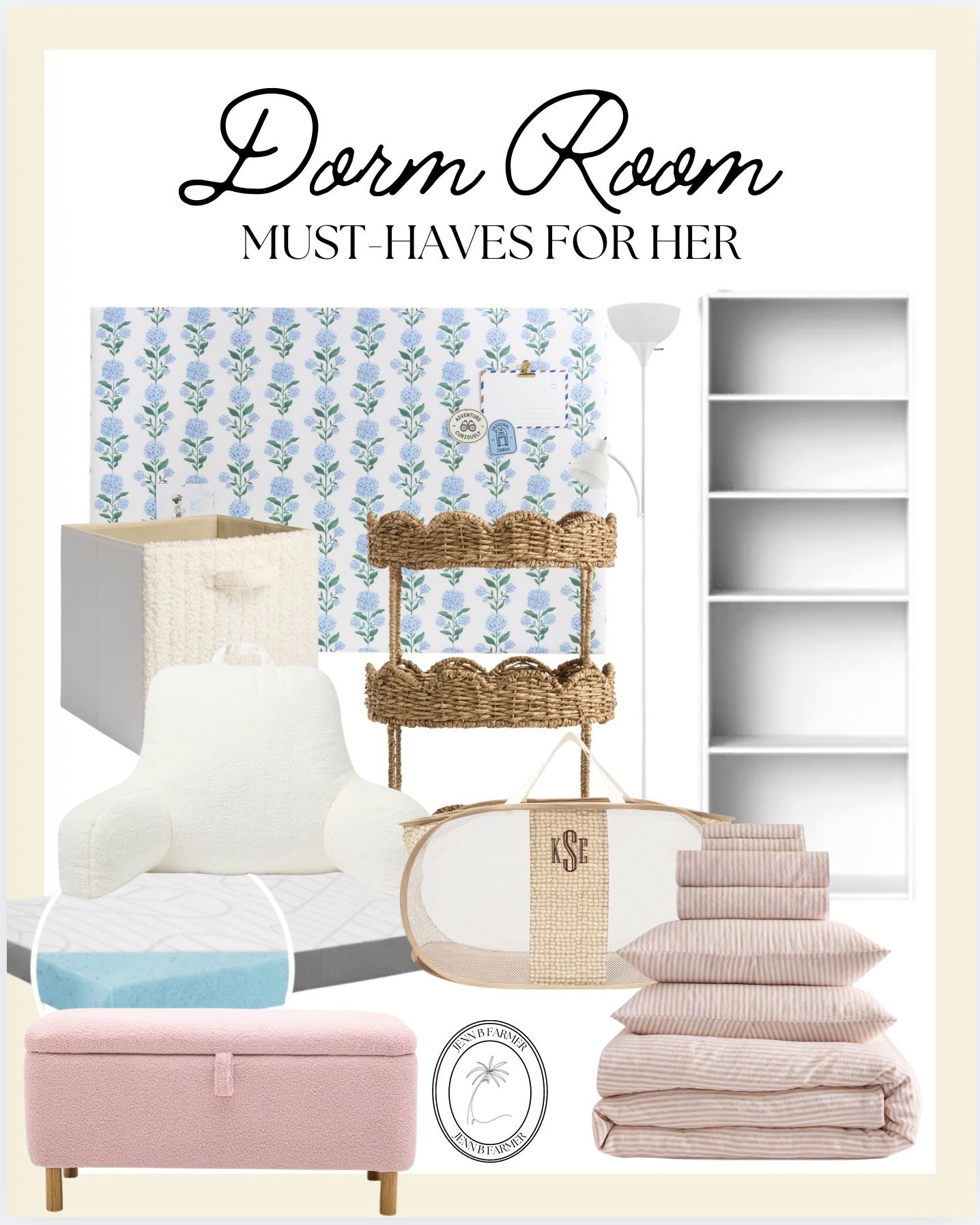 Dorm room season is right around the corner! Shop these grandmillenial dorm room finds for her!

dorm room essentials, girly room, grandmillenial room, white book case, bedding, storage bench, sleepyhead mattress, floor lamp 

#LTKmomlife #LTKU
