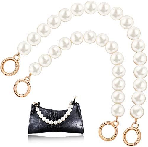 2 Pieces Large Imitation Pearl Bead Handle Chain Short Handbag Purse Chain Replacement Bag Chain Acc | Amazon (US)
