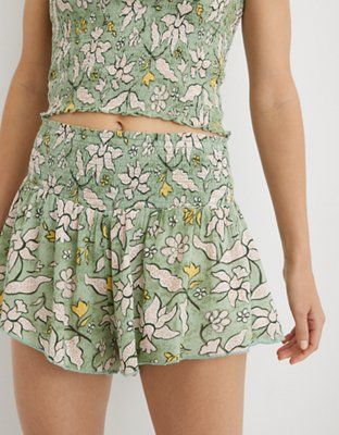 Aerie Real Good Smocked High Waisted Short | American Eagle Outfitters (US & CA)