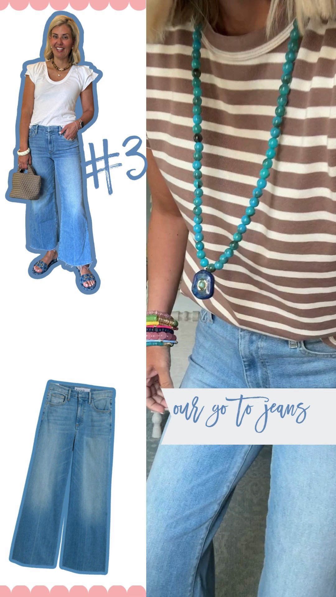 Probably my most asked about outfit! I wear these pieces in constant rotation and they are truly a favorite. 
Tee - xs
Jeans - 26P (1964 Wash)
Sandal - 38.5 (size 1/2 up) 

Use my code MIXANDMATCH for 25% off at Erin McDermott

#LTKdayinmylife #LTKmomlife