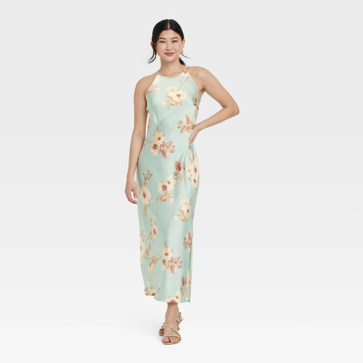 Women's Satin Halter Maxi Slip Dress - A New Day™ | Target