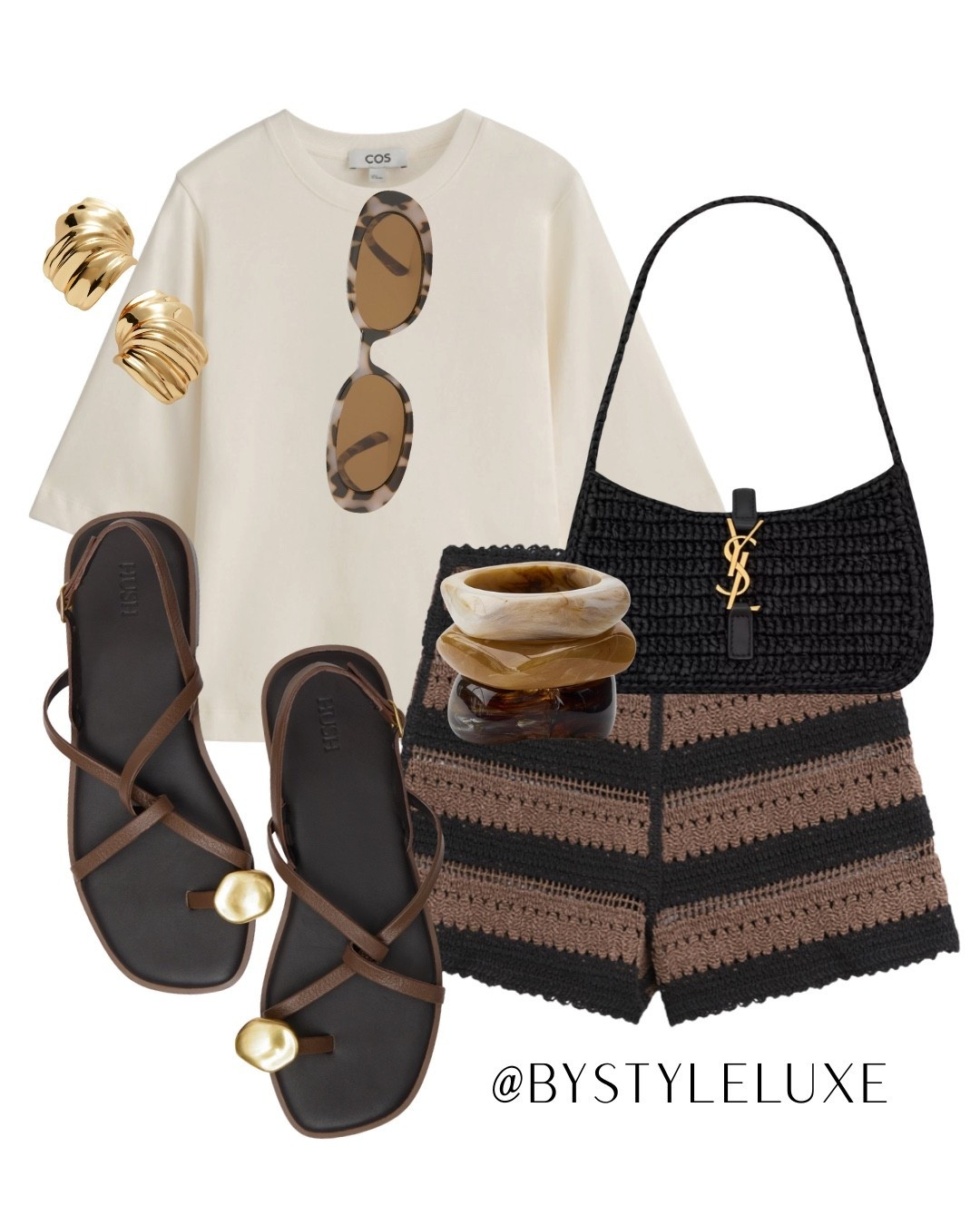SUMMER STRIPES - Stunnkng striped crochet shorts with a simple oversized tee and sandals look for summer 

#sandals #shorts #summeroutfit

#LTKsummer #LTKshoes #LTKuk