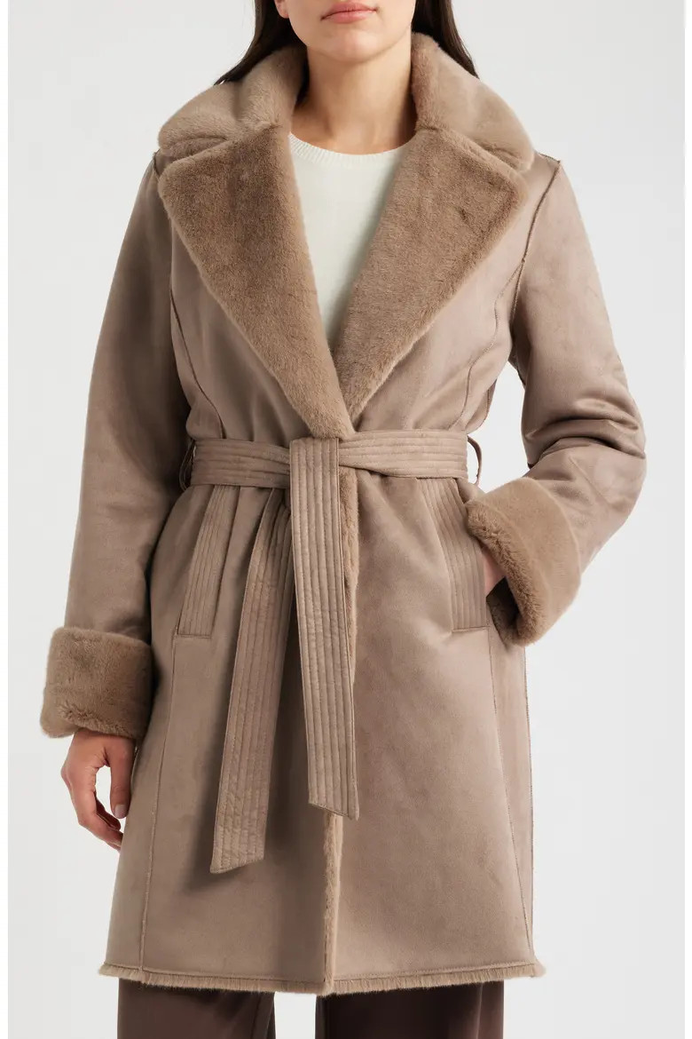 Faux Suede Jacke with Faux Fur Trim (Women) | Nordstrom | Nordstrom