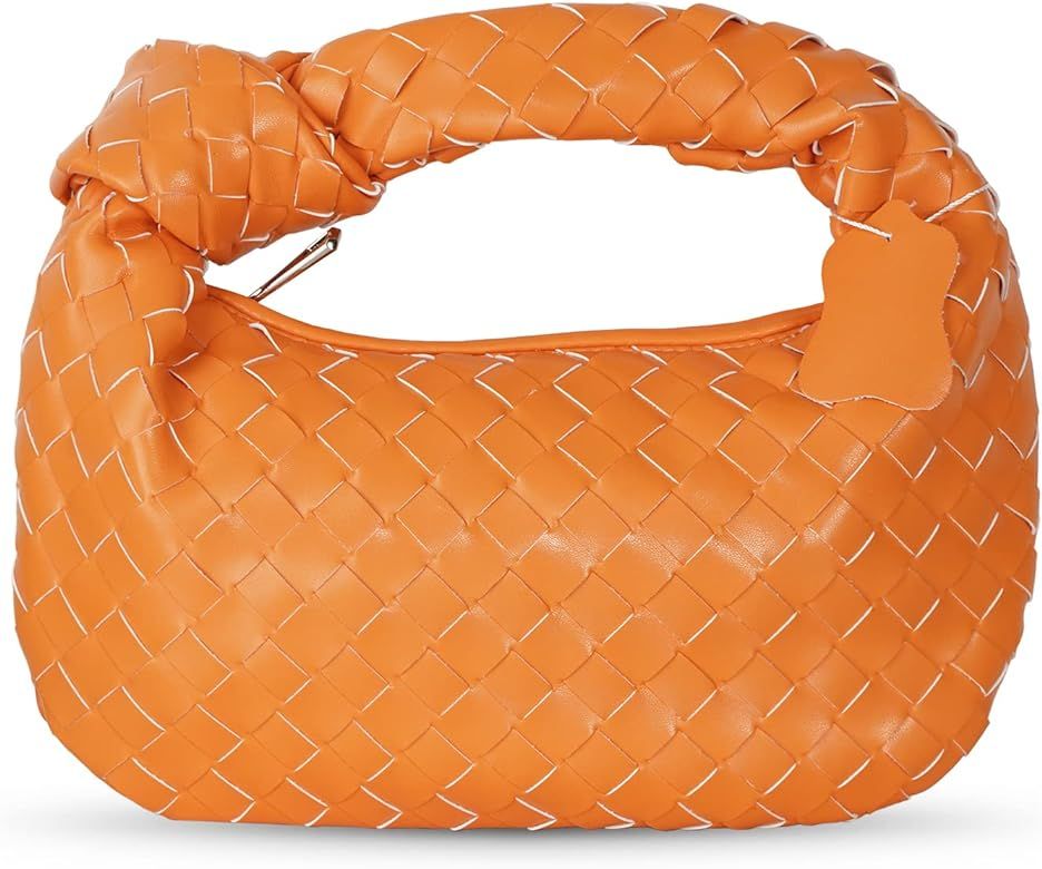 Kowloloo Knoted Women Handbag PU Leather Woven HandBag Fashion Shoulder Bag Purse Woven Handmade Hob | Amazon (CA)