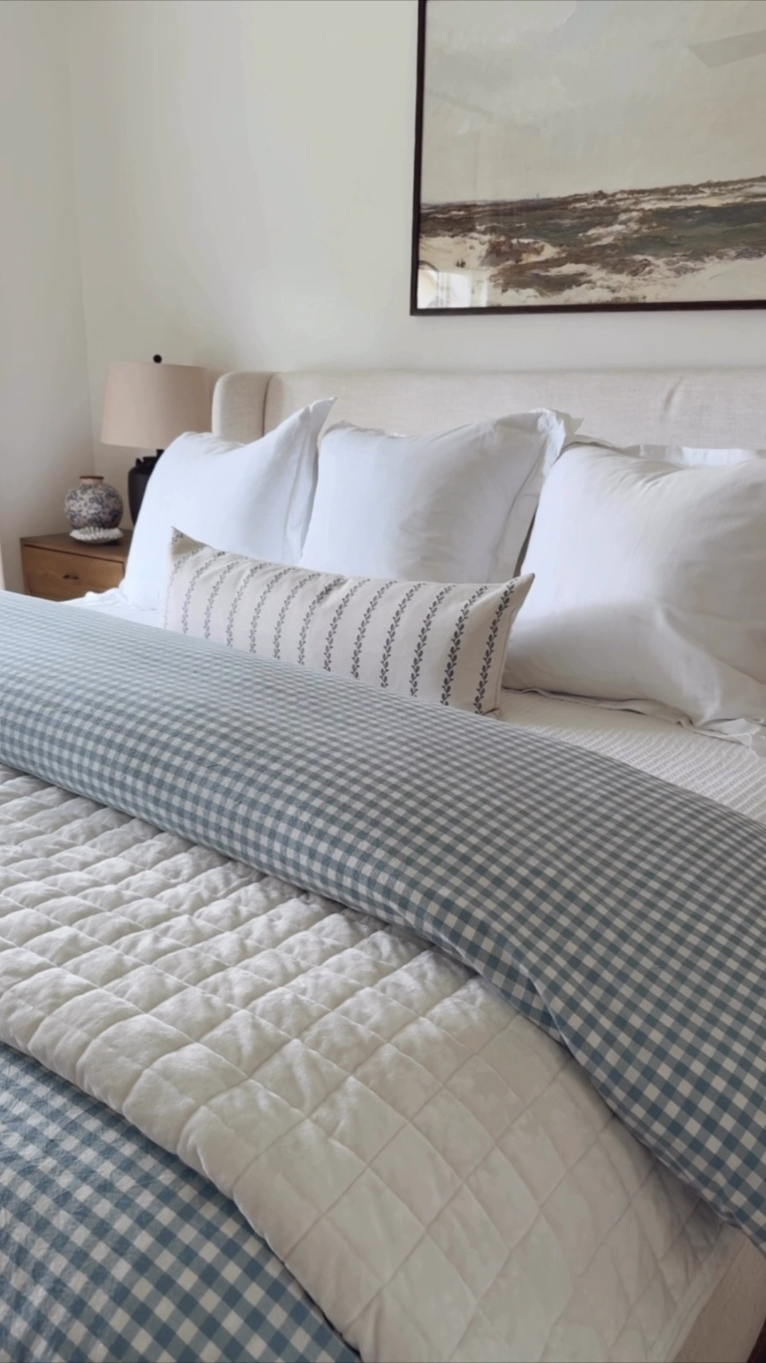 Blue and white gingham bedding refresh for the summer  

#LTKHome #LTKFindsUnder100 #LTKStyleTip