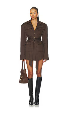 EAVES Lumi Mini Dress in Espresso from Revolve.com | Revolve Clothing (Global)