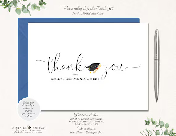 Graduation Thank You Cards, Graduation Thank You Notes, Graduation Gift, College Graduation, High... | Etsy (US)
