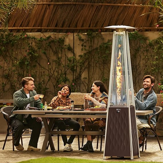 EAST OAK Pyramid Patio Heater, 48,000 BTU Outdoor Heater, Quartz Glass Tube Propane Heater for Co... | Amazon (US)