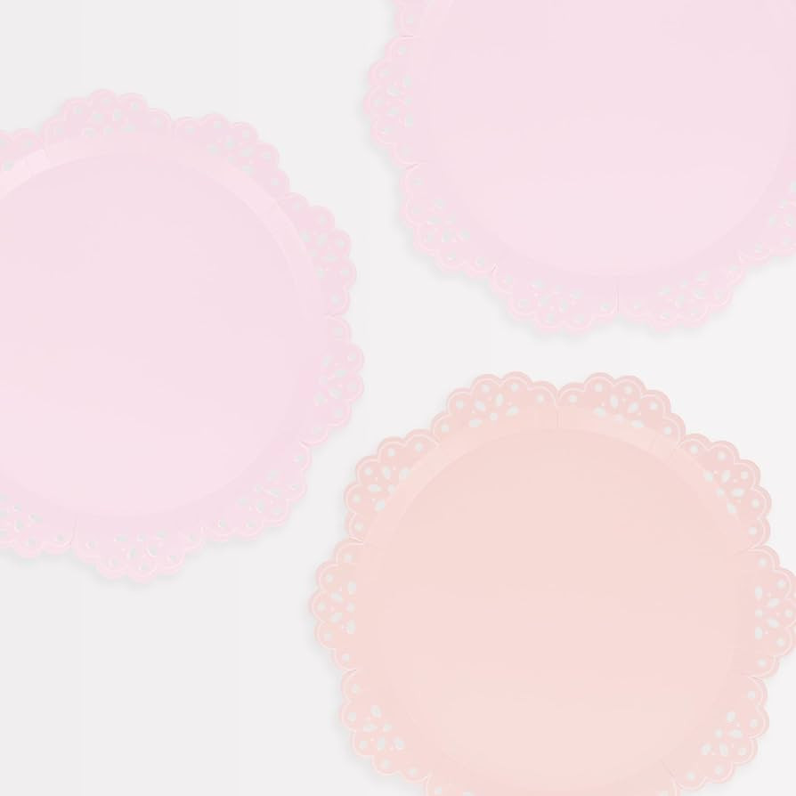 Meri Meri Broderie Anglaise Lace Plates (Pack of 8), Fancy Disposable Plates for Party, Lace Doil... | Amazon (US)