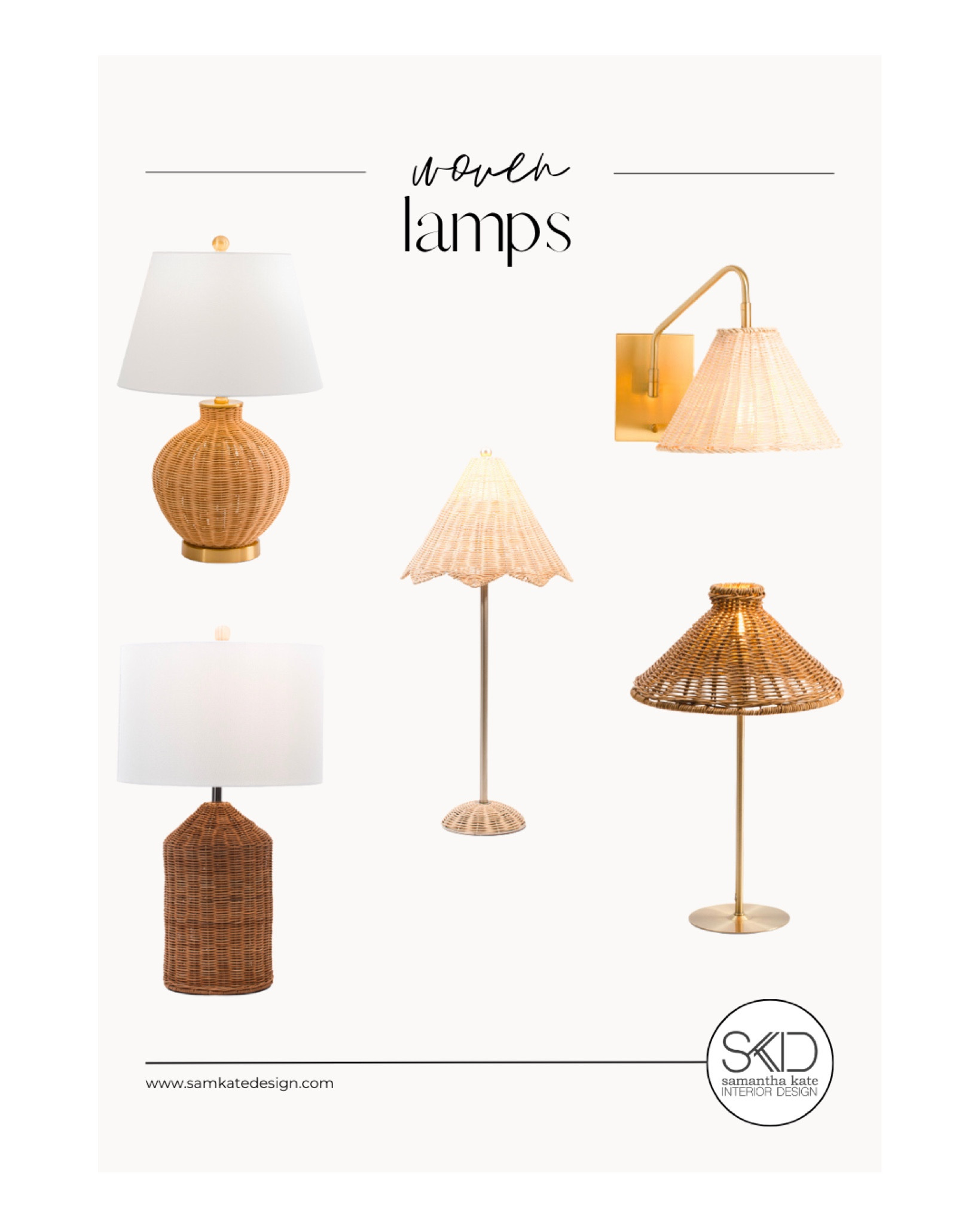 Natural woven lamps with shades. Rattan table lamp, wicker cone lamp, rattan wall sconces, scalloped lamp shades 

#LTKhome #LTKGiftGuide #LTKFind