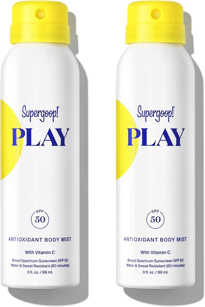 Supergoop! PLAY SPF 50 Antioxidant Body Mist w/ Vitamin C, 3 fl oz - 2 Pack - Reef-Friendly, Broa... | Amazon (US)
