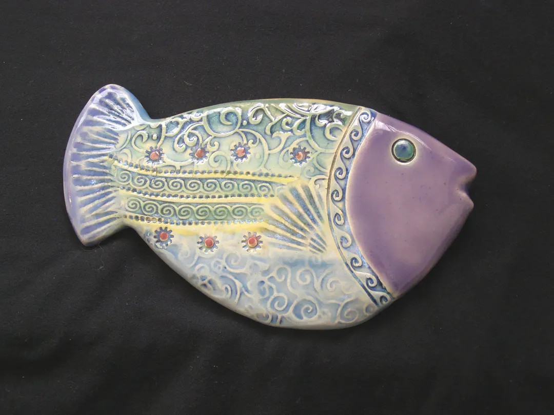 Ceramic Fish Wall Tile for Home or Garden, Fish Lover Gift, Fantasy Fish, Bath Decor, Beach Decor... | Etsy (US)