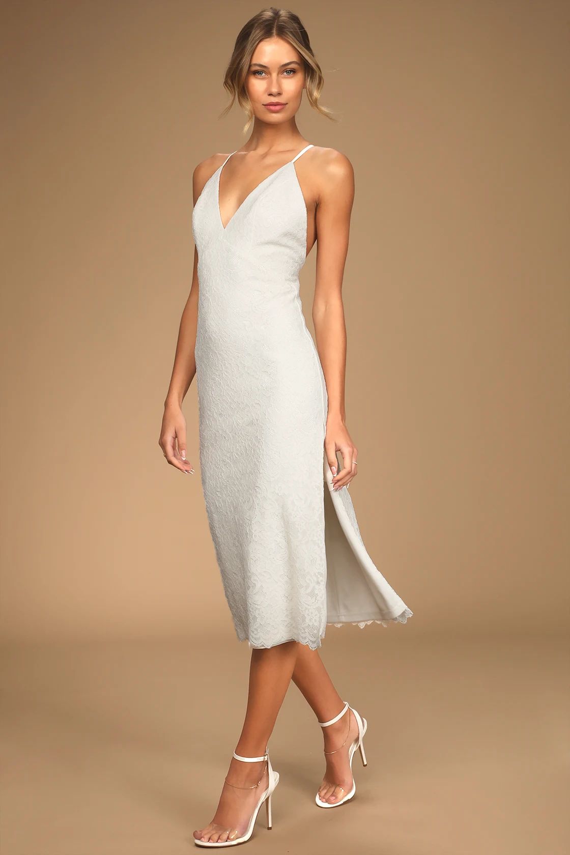 Stunning Entrance White Lace Sleeveless Midi Dress | Lulus (US)