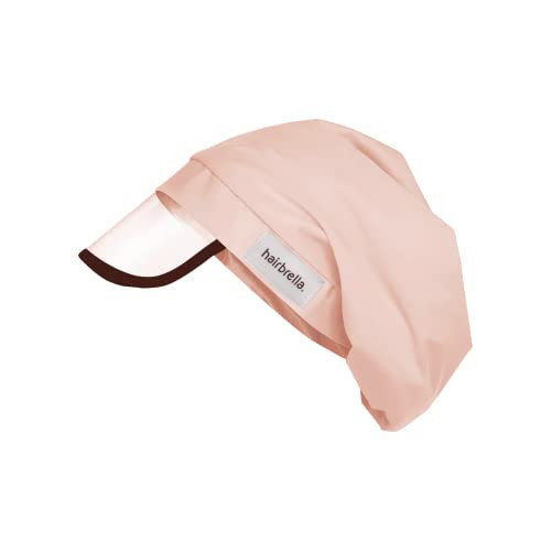 Hairbrella 100% Waterproof Rain Hat, Satin-Lined Cap, UV Sun Protection, Full Hair Coverage, Packable Travel Accessory (Blush) Nude | Amazon (US)