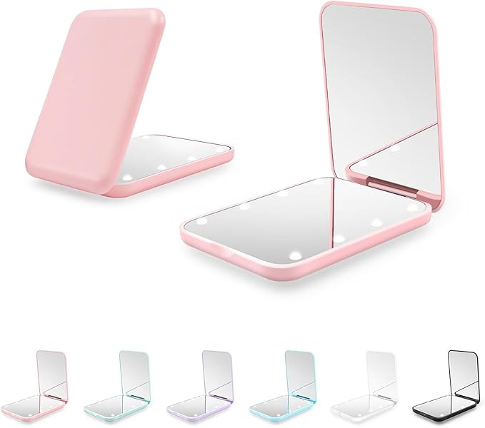 Compact Mirror, 1X/3X Magnification LED Pocket Mirror with Nternal BIattery, Mini Mirror for Purs... | Amazon (US)