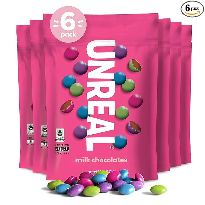 UNREAL Milk Chocolate Snack (Pack of 6), 30 ounces | Certified Fair Trade, Non-GMO | Made with Gl... | Amazon (US)
