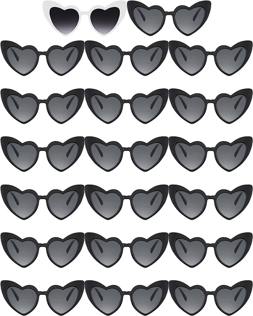 Flutesan 20 Pairs Heart Shaped Sunglasses Vintage Heart Glasses Women Bachelorette Sunglasses for... | Amazon (US)