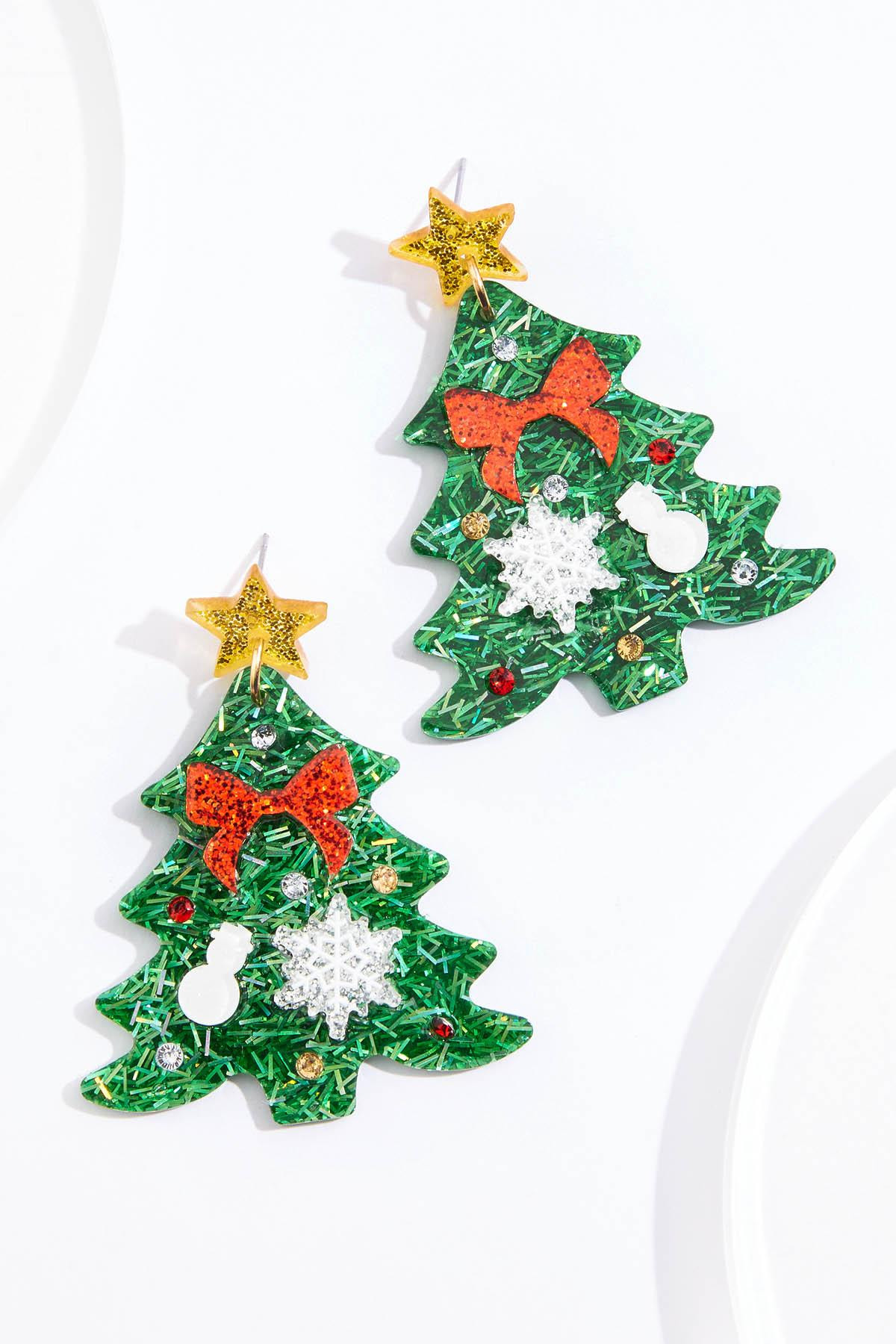 Lucite Christmas Tree Earrings | Cato Fashions