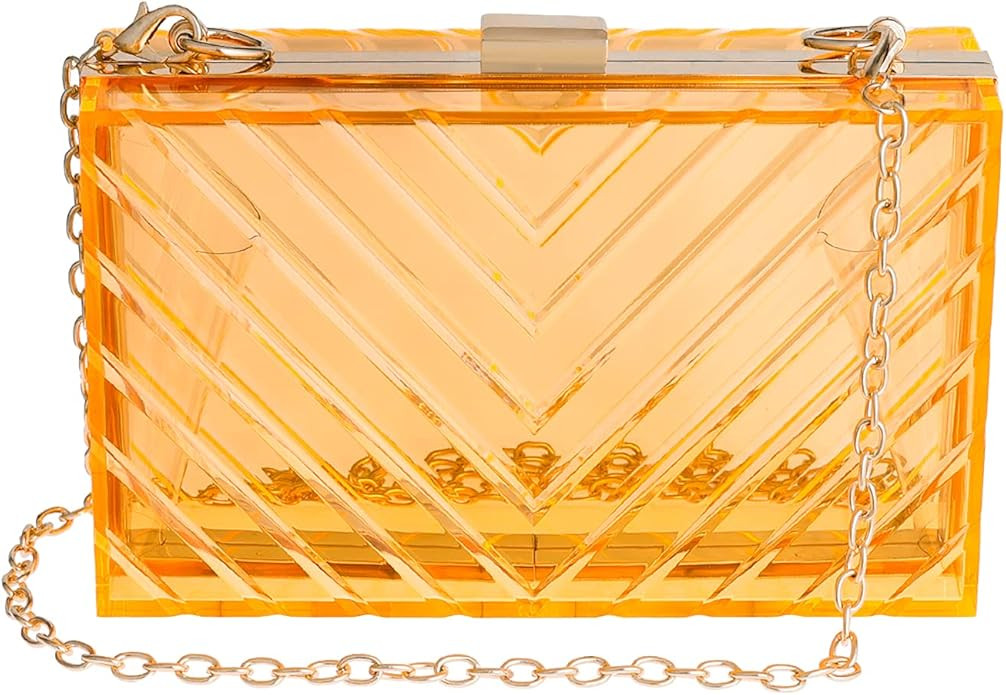 Clear Purses For Women Acrylic Clear Clutch Bag Stadium Approved | Amazon (US)
