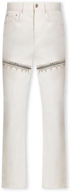 Crystal Slit Jeans in White | Bloomingdale's (US)