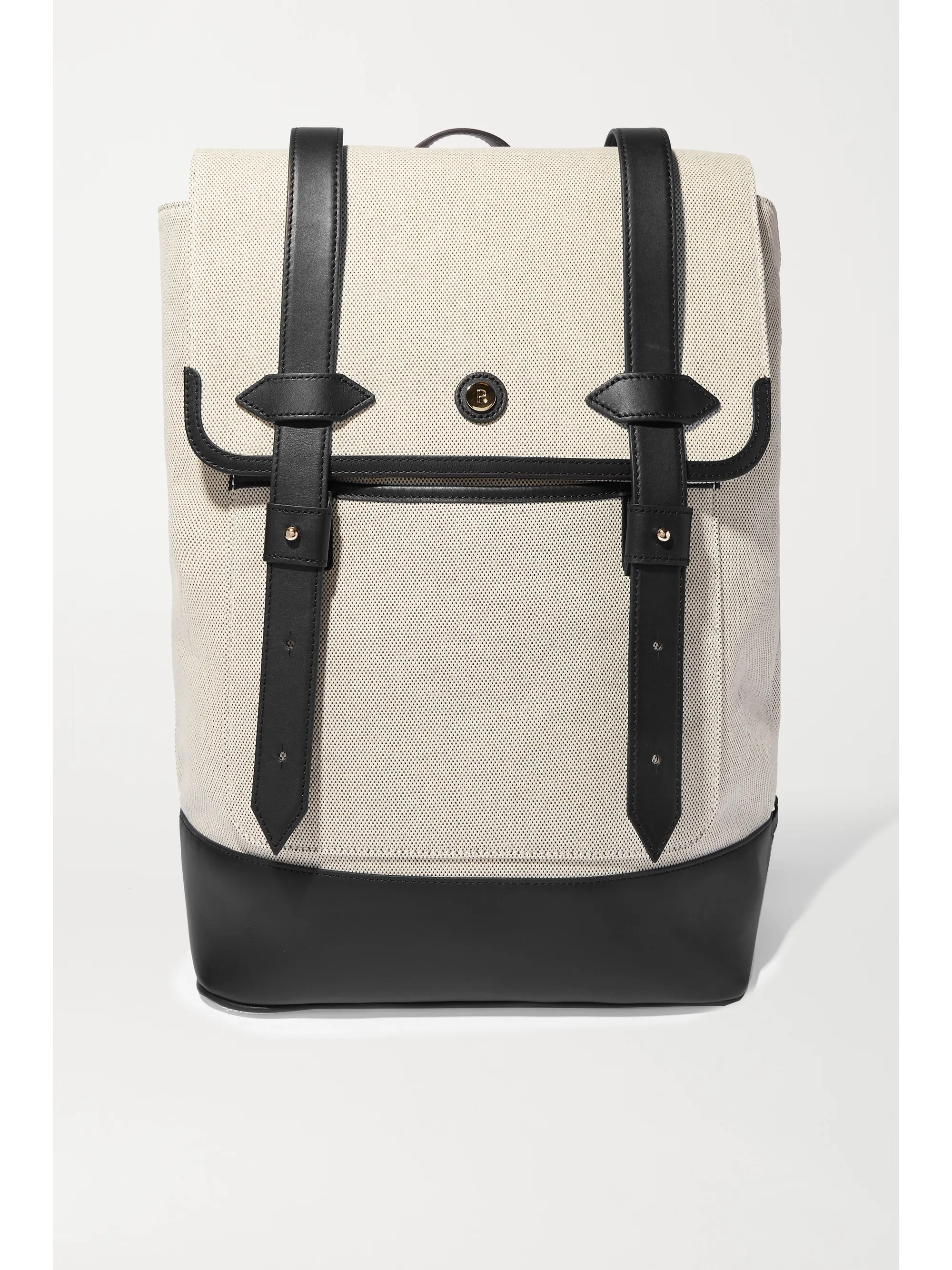 Black Upland leather-trimmed canvas backpack | Paravel | NET-A-PORTER | NET-A-PORTER (US)