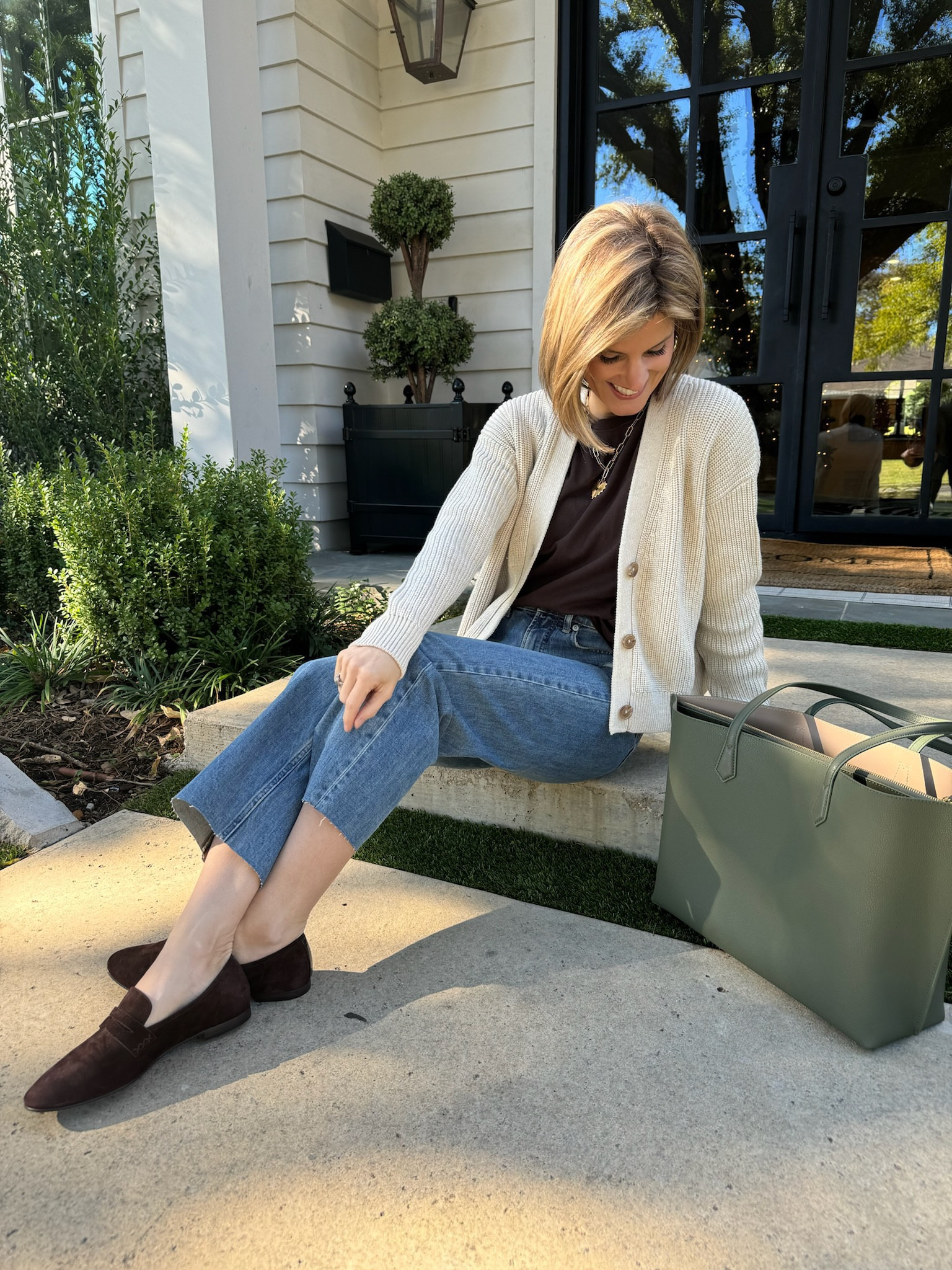 Wearing xxs in top and xs in cardigan 
