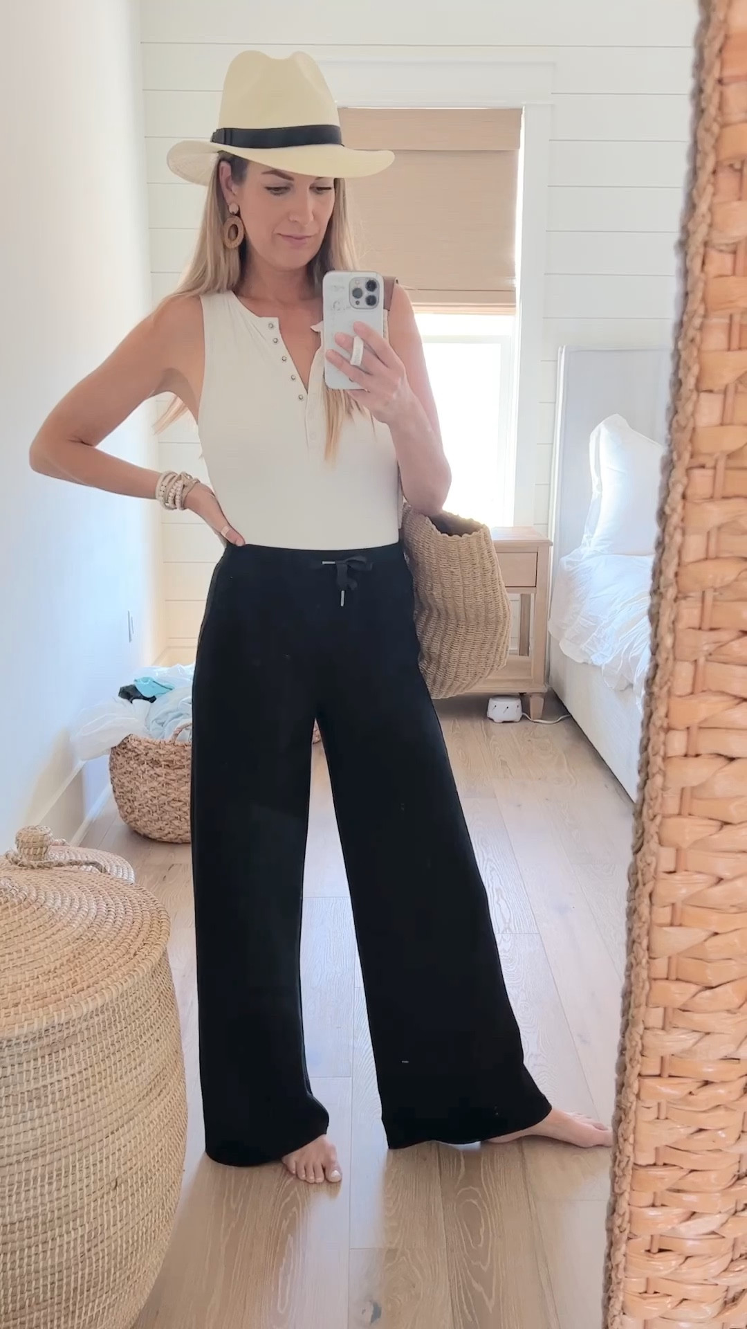 Xs long one piece swimsuit.  Xs tall pants (on sale with code RACHELXSPANX).  

#LTKswim #LTKSeasonal #LTKunder100