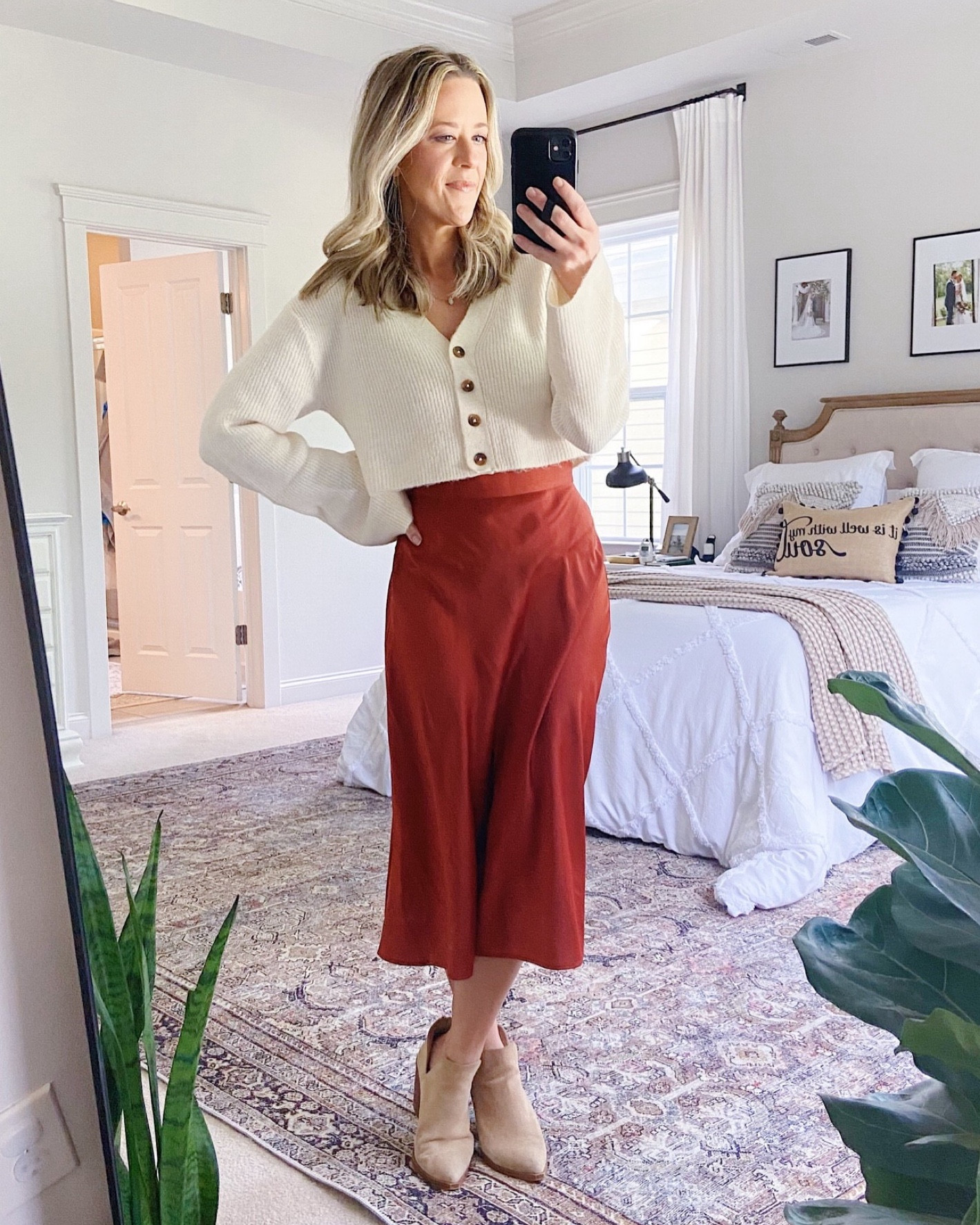 Fall vibes and affordable style! 🍂 I paired this silk skirt with an H&M cropped cardigan (under-$20) booties. A look for teachers, date nights, church, Thanksgiving, and fall family photos.

Elevated mom style | Nursing friendly workwear | Silk skirt outfit | Affordable fashion | H&M cardigan | Versatile fall outfit | Teacher outfit ideas | Date night fashion | Church outfit inspiration | Affordable Thanksgiving outfit | Fall family photos |Budget-friendly style | fall booties | Fall wardrobe essentials

#LTKfindsunder50 #LTKHoliday #LTKstyletip