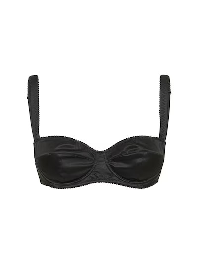 Dolce & Gabbana - Silk satin balconette bra - Black | Luisaviaroma | Luisaviaroma